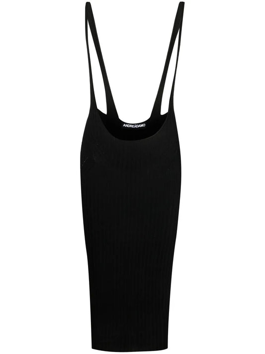 Ribbed-Knit Pinafore Dress