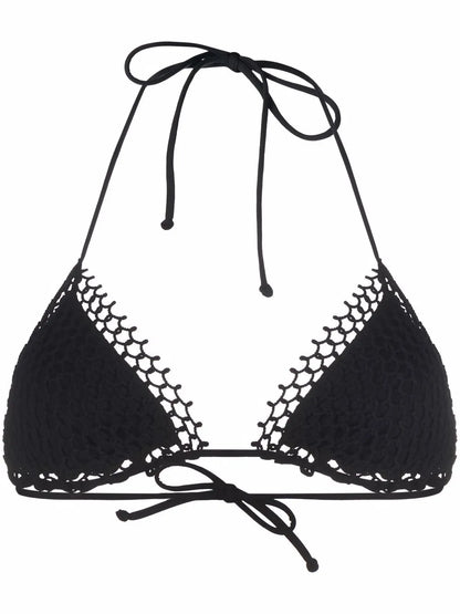 Braided-Detail Halterneck Bikini Top