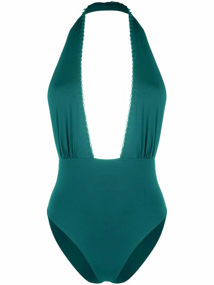 Plunging Halterneck One-Piece