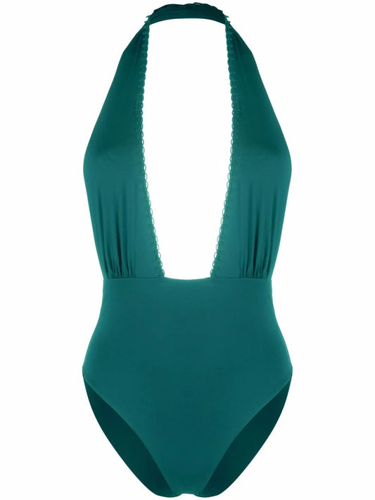 Plunging Halterneck One-Piece