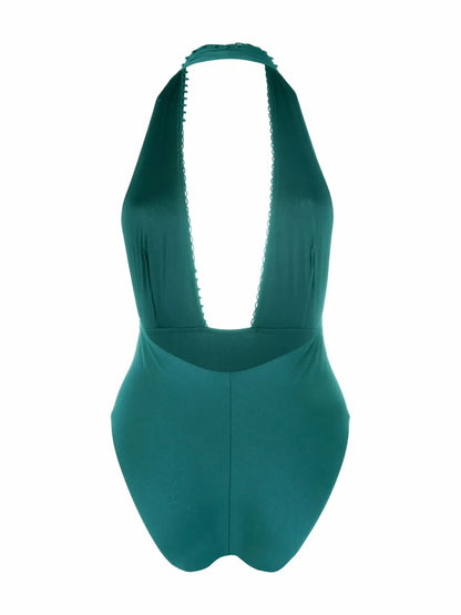 Plunging Halterneck One-Piece