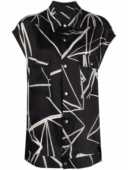 Graphic-Print Overshirt