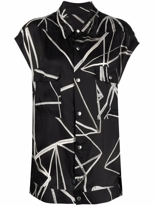 Graphic-Print Overshirt
