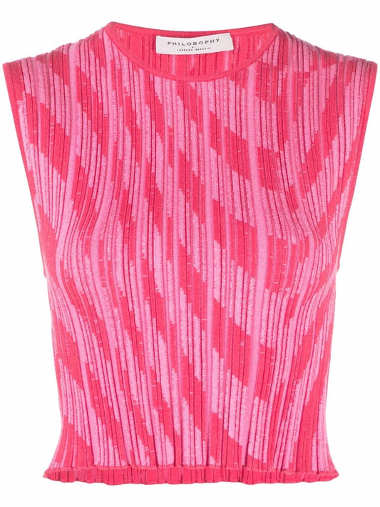 Ribbed-Knit Sleeveless Top