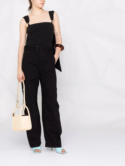 Draped-Strap Bandeau Top