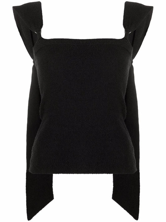 Draped-Strap Bandeau Top