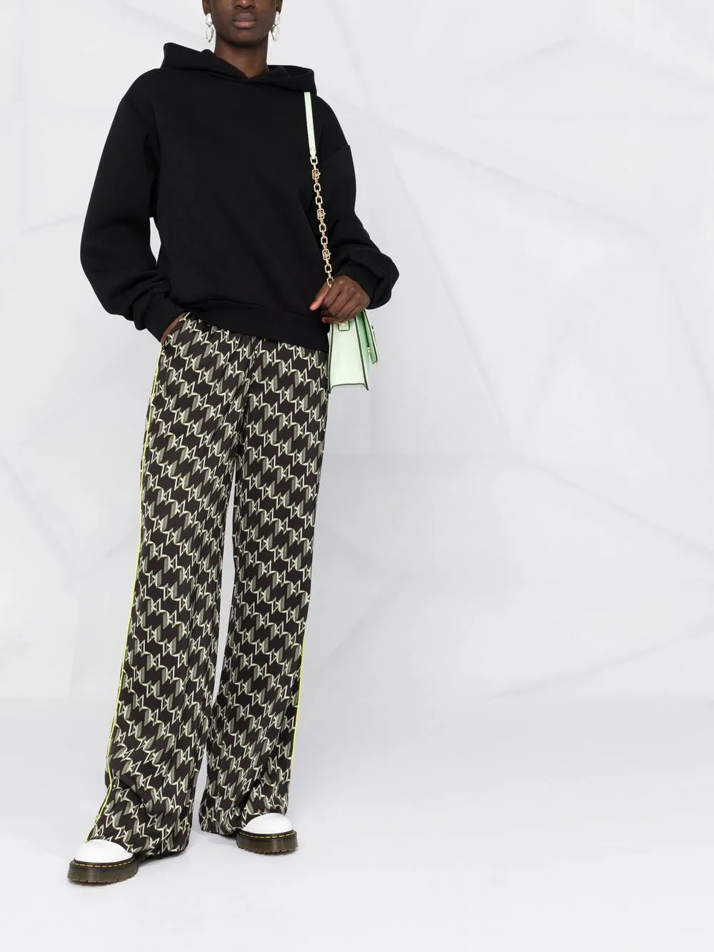 Monogram-Print Wide-Leg Trousers