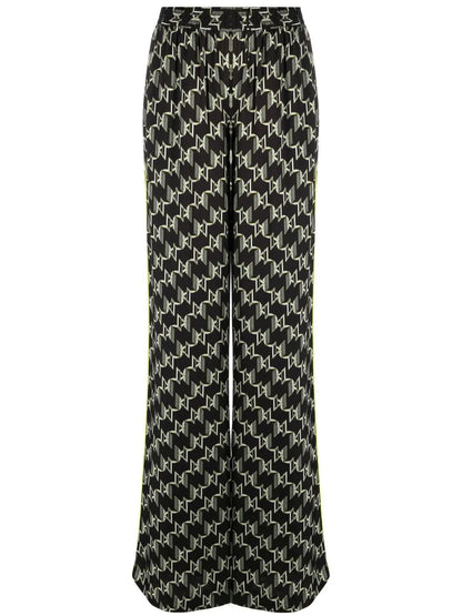 Monogram-Print Wide-Leg Trousers