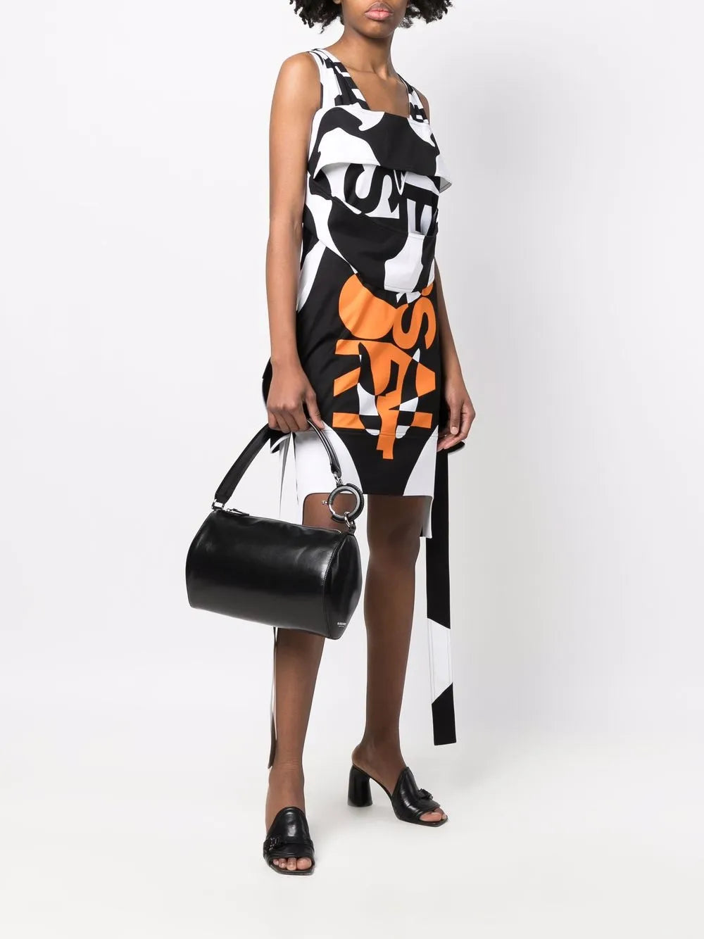 Panelled Graphic Print Mini Dress