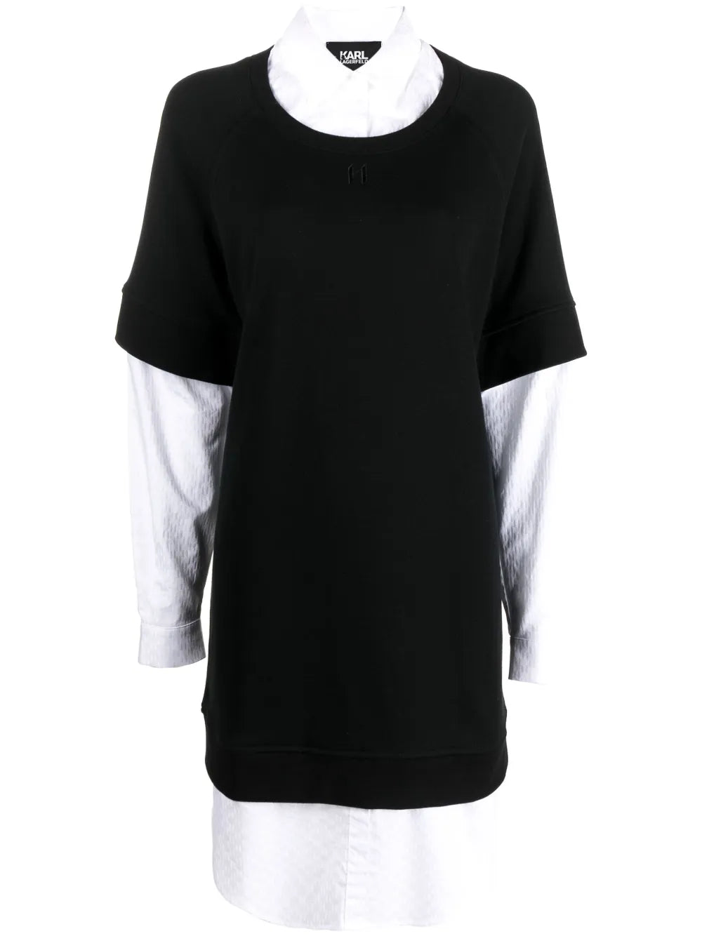Layered Shirt Sweatshirt Dress