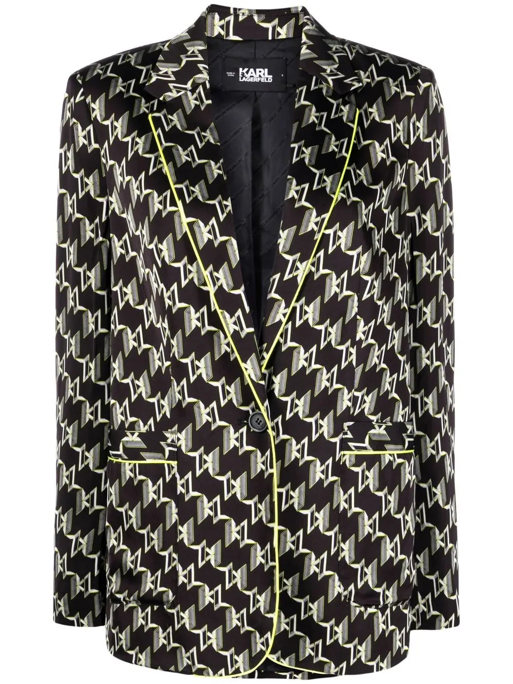 Logo-Print Trimmed Blazer