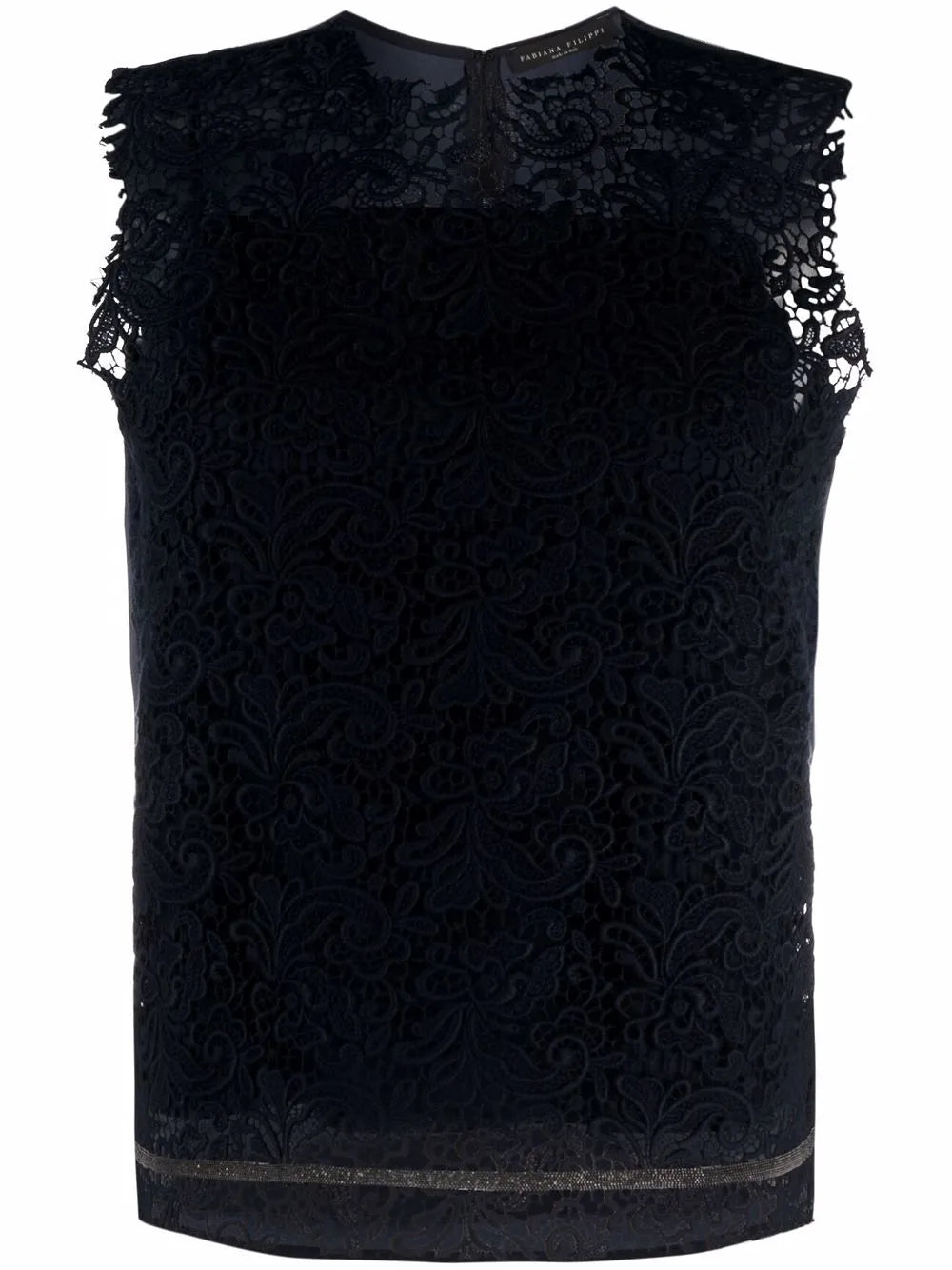 Lace-Panel Sleeveless Top