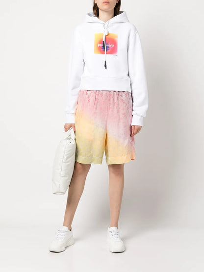 Gradient Logo Print Hoodie