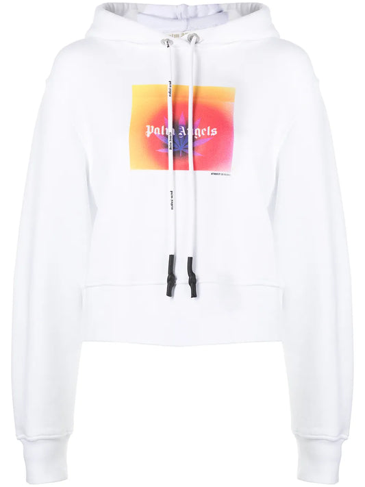 Gradient Logo Print Hoodie