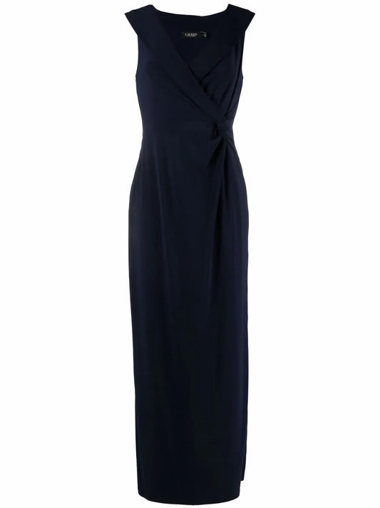 Sleeveless Pinched-Waist Maxi Dress