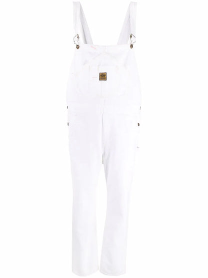 Organic-Cotton Logo-Patch Dungarees