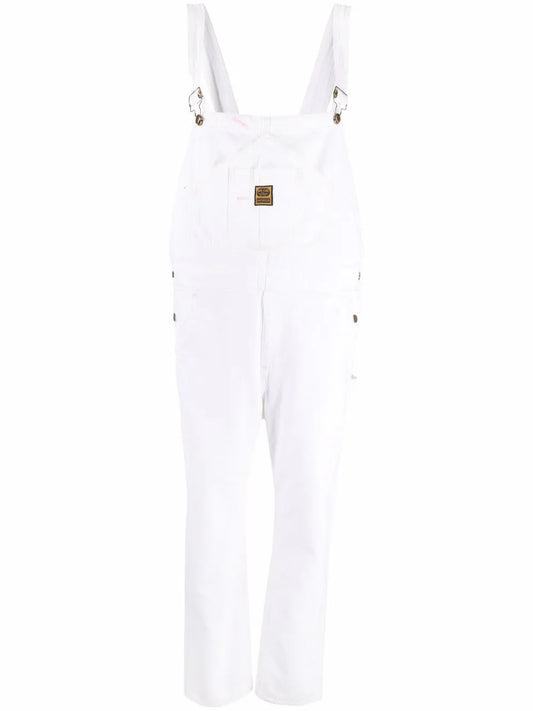 Organic-Cotton Logo-Patch Dungarees