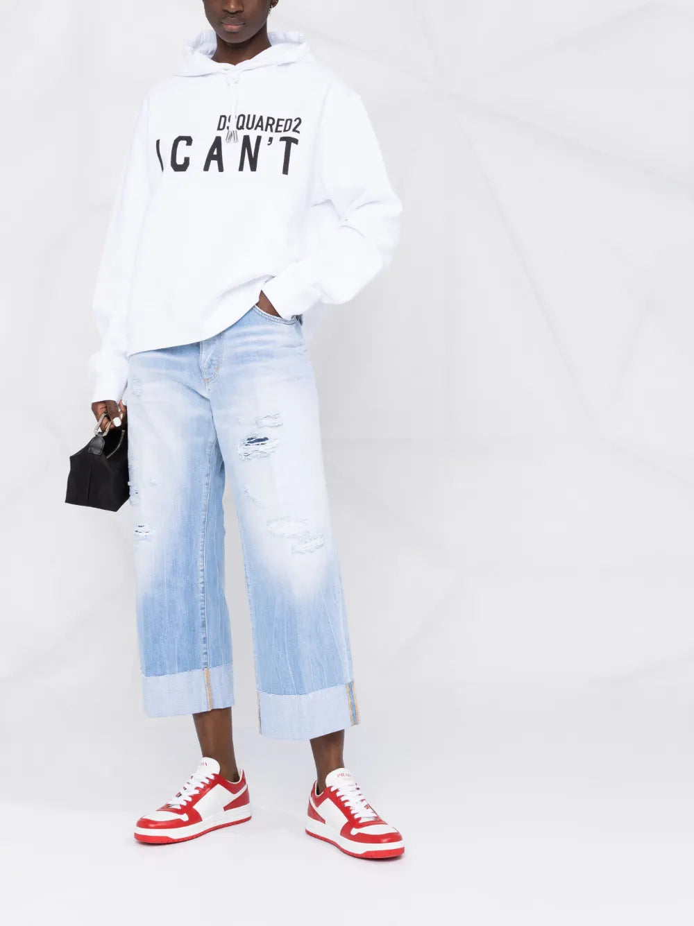 Slogan-Print Pullover Hoodie
