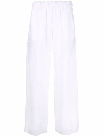 Elasticated Straight-Leg Trousers