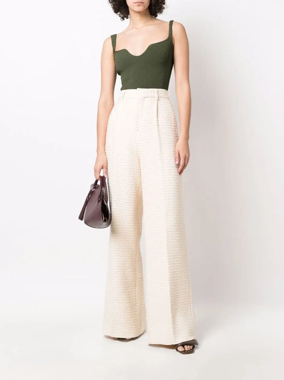 High-Waisted-Woven Trousers