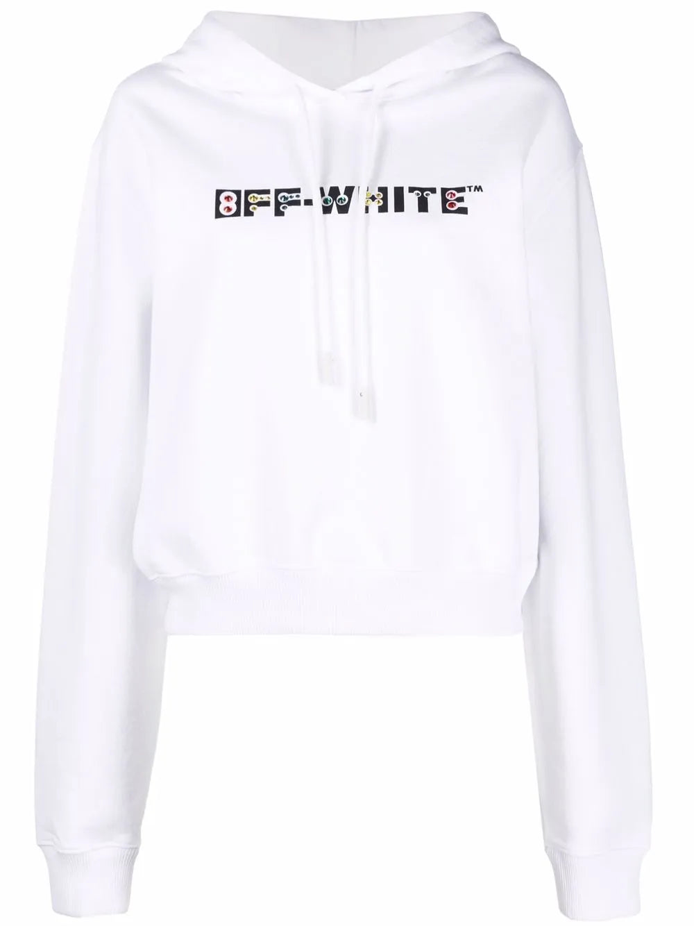 Rhinestone-Embellished Logo Hoodie