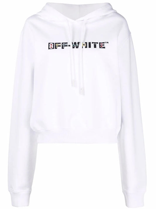 Rhinestone-Embellished Logo Hoodie