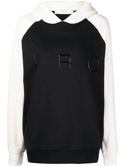 Logo-Print Two-Tone Hoodie