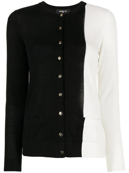 Two-Tone Knit Cardigan