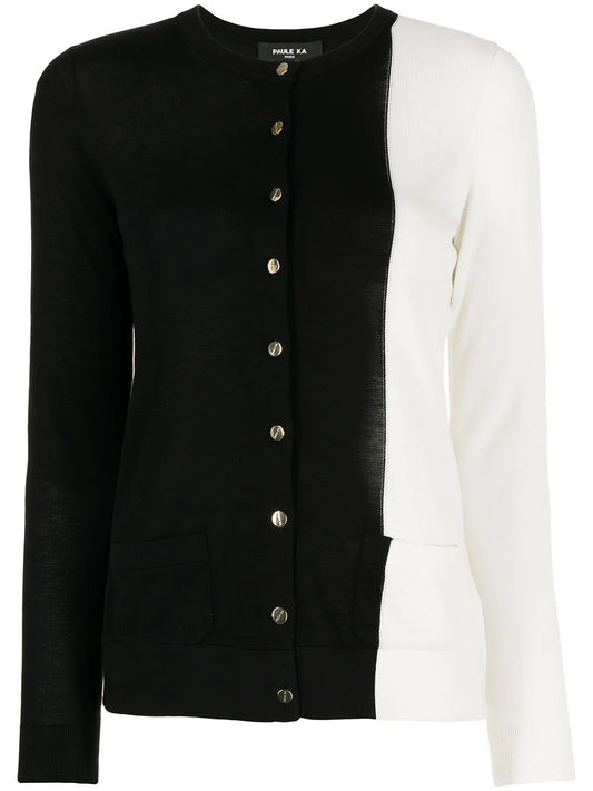 Two-Tone Knit Cardigan