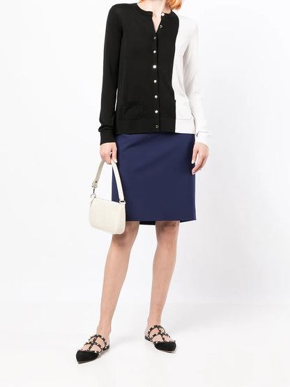 Two-Tone Knit Cardigan