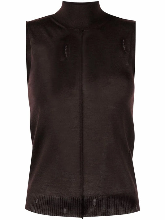 High Neck Cashmere Vest