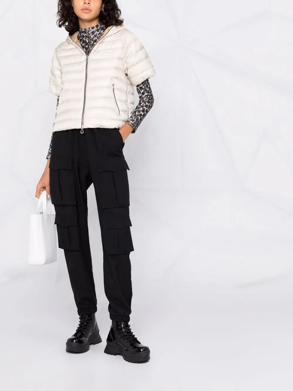 Three-Quarter Sleeve Puffer Jacket