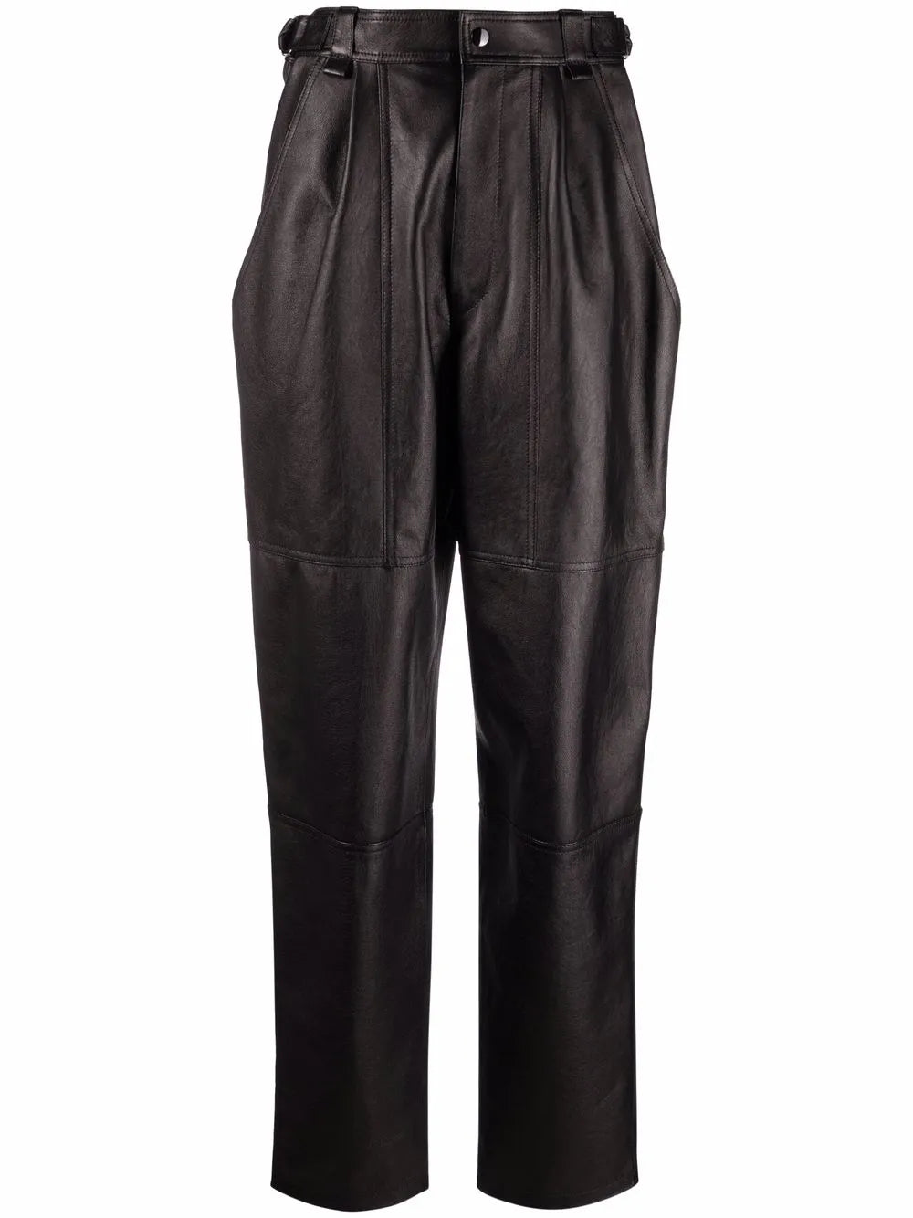 Straight Leg Leather Trousers