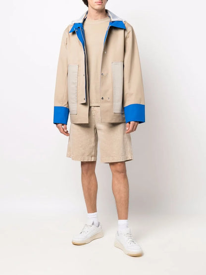 Colour-Block Single-Breasted Jacket