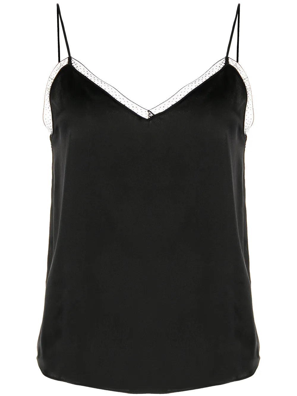 Lace-Trimmed Silk Top