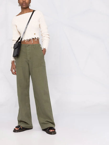 Low-Rise Wide-Leg Trousers