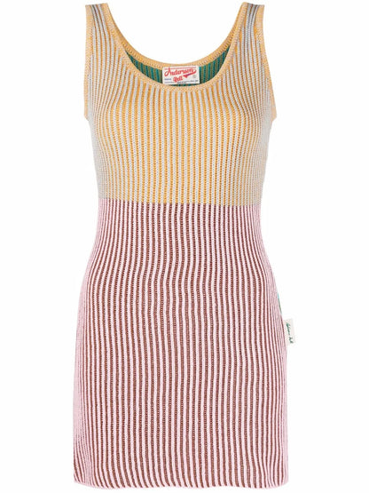 Colour-Block Ribbed Knit Vest