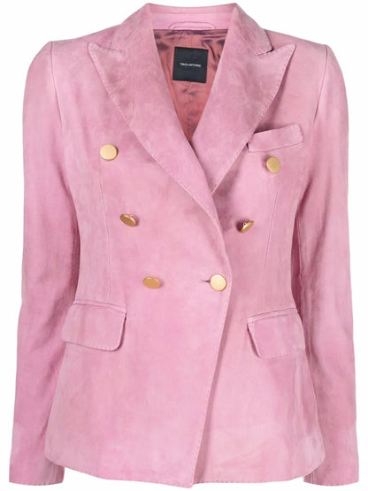 Lizzie Double-Breasted Suede Blazer