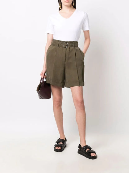 Belted-Waist Shorts