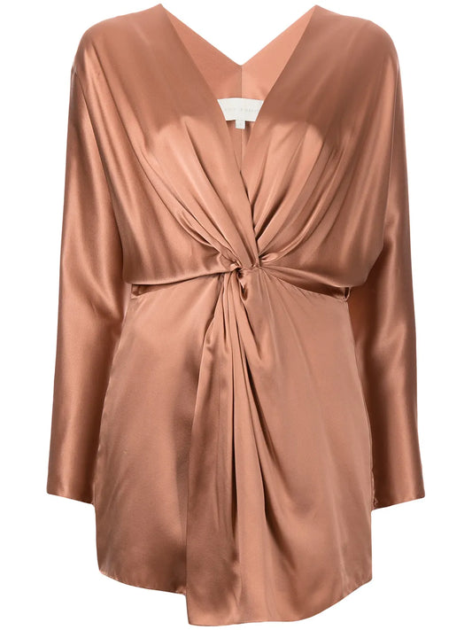 Twist-Detail Silk Dress