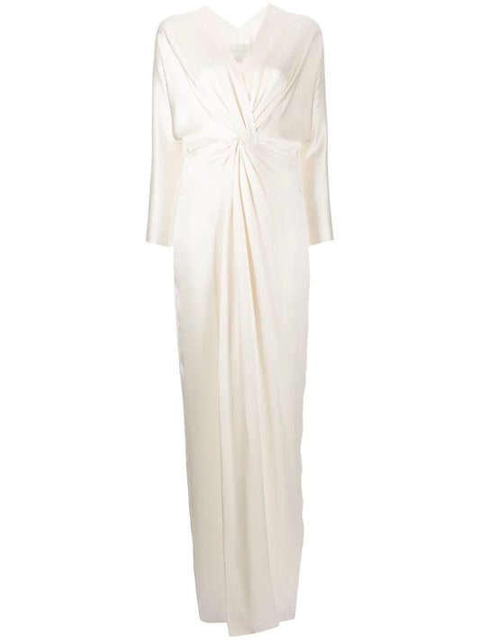 Twist-Detail Silk Gown