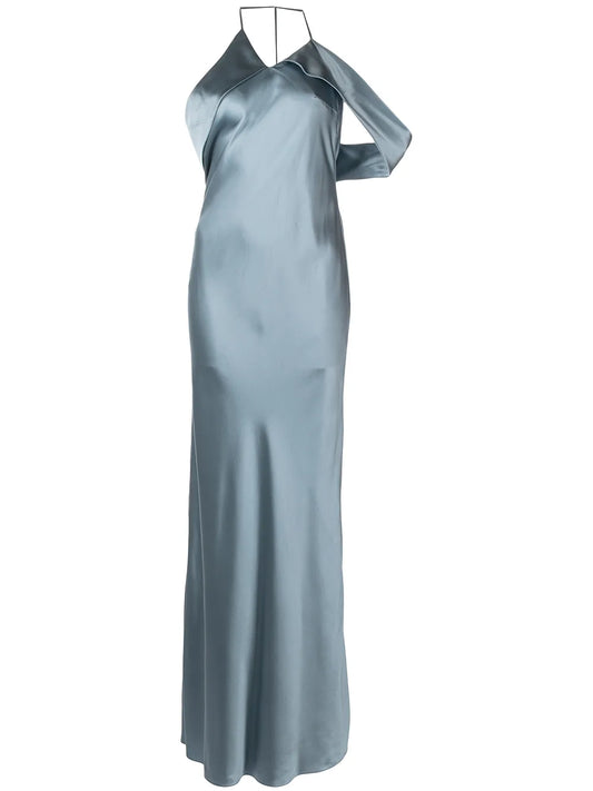 Drape-Detail Silk Gown