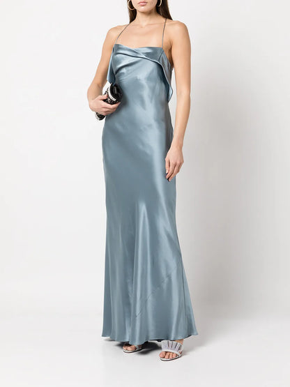 Cowl-Neck Silk Gown