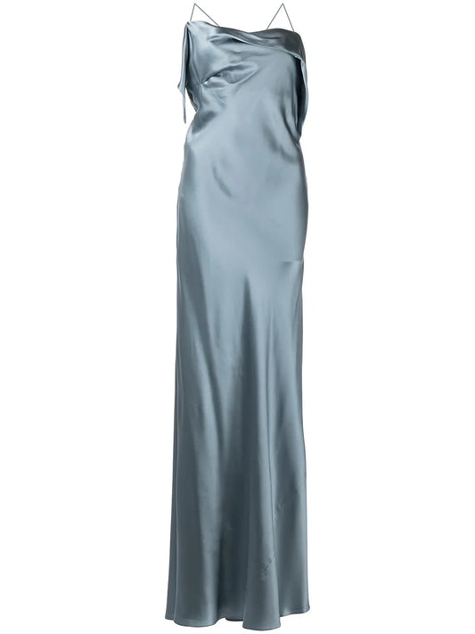 Cowl-Neck Silk Gown