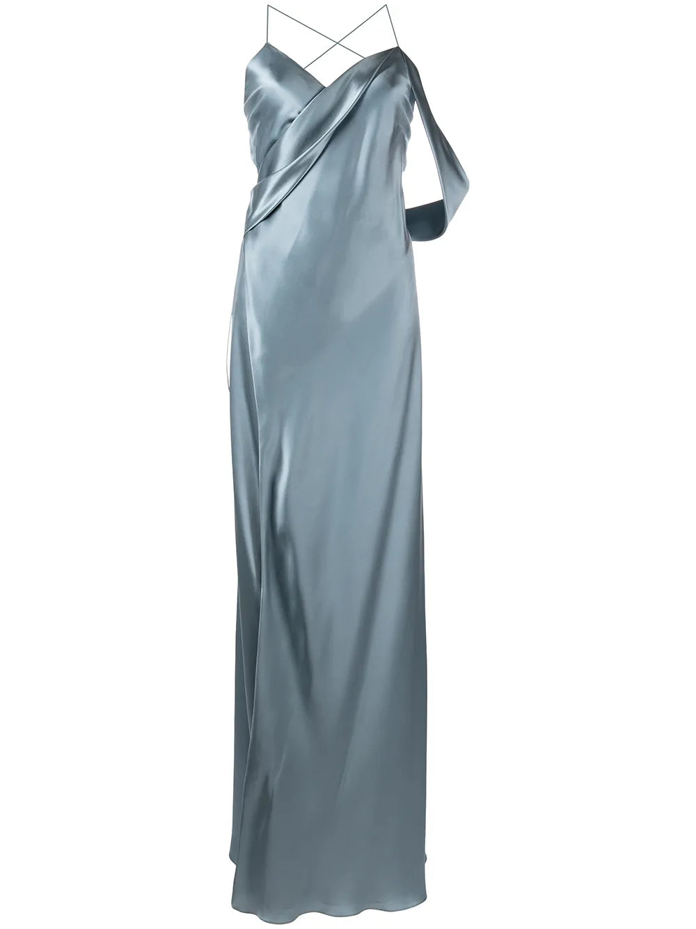 Draped-Panel Silk Gown