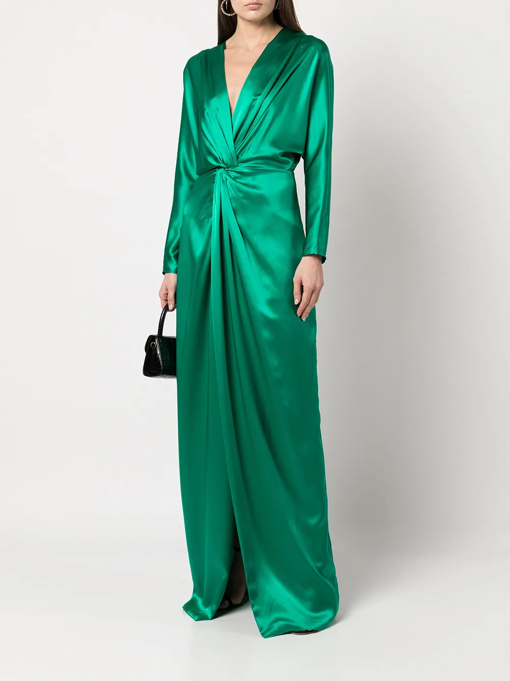 Twist-Detail Silk Gown