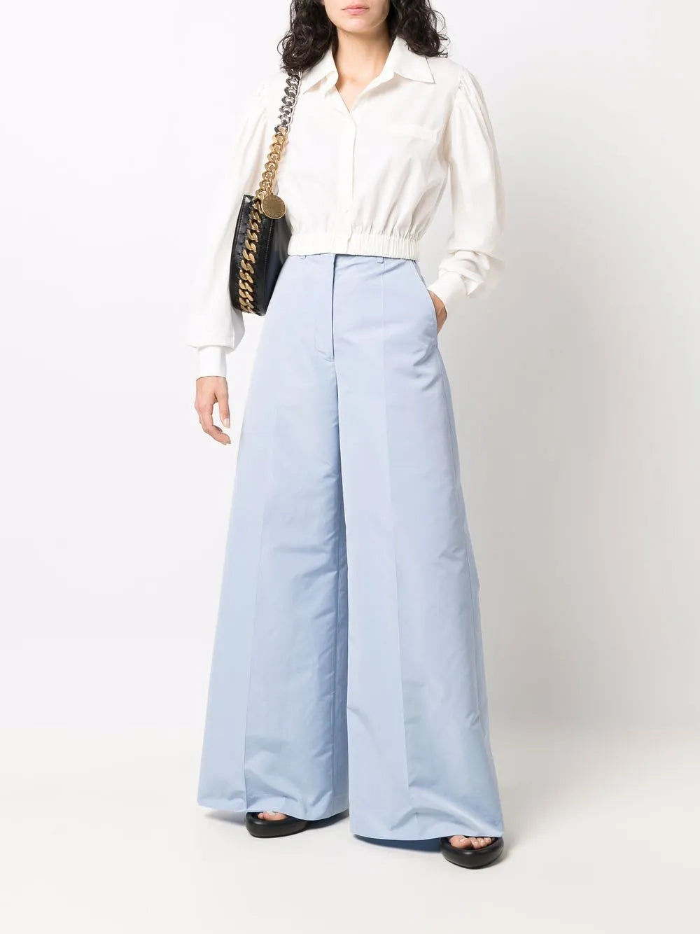 High-Waisted Wide-Leg Trousers