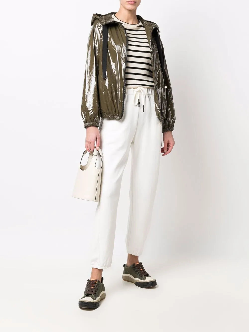 High-Shine Zip-Up Hooded Jacket