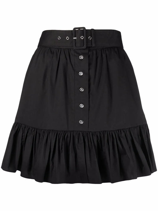 Belted Organic Cotton Mini Skirt