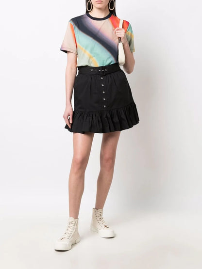 Belted Organic Cotton Mini Skirt